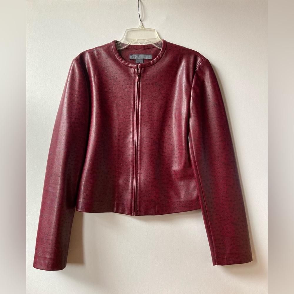 Vintage Y2K Small PVC Faux Leather Jacket